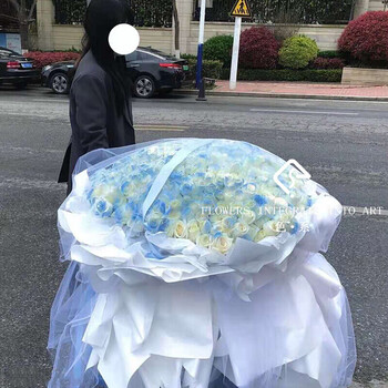 七夕情人节鲜花速递密西根碎冰蓝渐变色玫瑰花束玫瑰花束同城鲜花速递表白送老婆送女友生日礼物全国送花5朵碎冰蓝花束 此生挚爱 图片价格品牌报价 京东