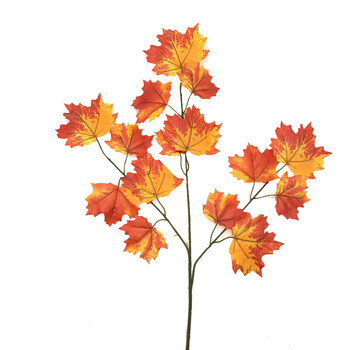 仿真红枫叶枫树叶工程装饰假树叶过胶叶子秋季绿植梧桐叶浅紫色3杈
