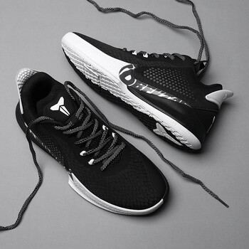 leetpab跑步鞋男黑曼巴二代湖人紫白金4运动鞋男实战低帮透气 曼巴二