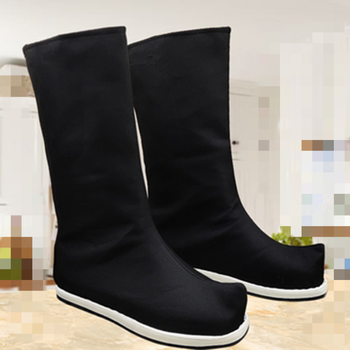 汉服靴子内增高男古装汉服鞋皂靴古代靴古风武侠演出戏靴cos布靴 (6月