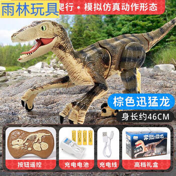 龙儿童男孩跳舞侏罗纪会动霸王黄色迅猛龙艾科sm180充电套装官方标配