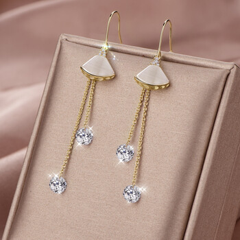 隐梵小裙子流苏耳环气质学生扇形耳饰女耳坠时尚生日女神节子流苏耳环