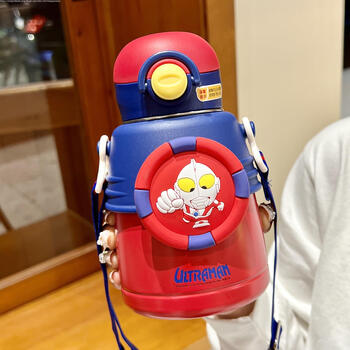 盛游奥特曼儿童保温杯男孩上学专用女孩食品级316吸管杯子婴幼儿水杯