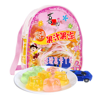 喜之郎乳酸钙果汁果冻书包600g多口味儿童布丁零食双肩背包添加乳酸钙