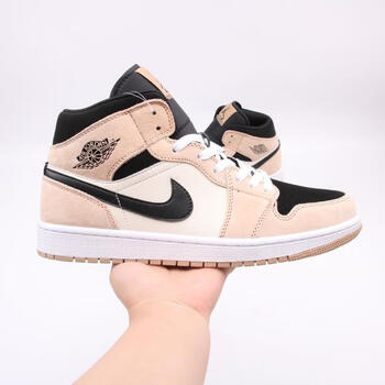 aj高端纯原乔1中帮珍珠奶茶潮流板鞋校园运动篮球鞋百搭休闲男女 珍珠