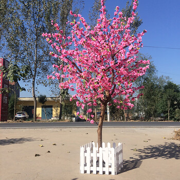 仿真桃花树室内装饰假桃树落地桃花树客厅商场仿真树干许愿树 2.