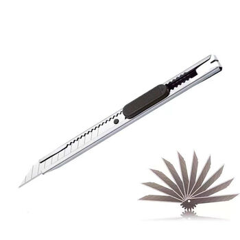 不锈钢美工刀小号雕刻刀金属裁纸刀快递刀拆箱刀便捷随身小刀1把美工