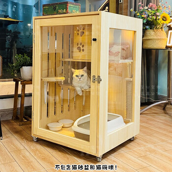 猫别墅实木猫笼子猫舍猫屋猫柜豪华猫窝猫展示柜宠物笼具猫繁育笼猫