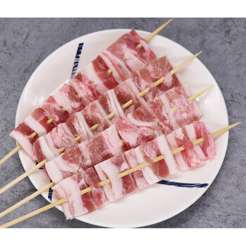 精选五花肉串商用烧烤油炸铁板户外20支新鲜猪肉串半成品食材五花肉40