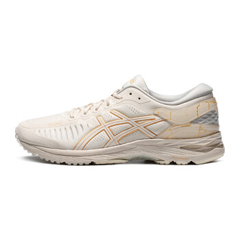 亚瑟士asics男子跑鞋metarun稳定透气舒适运动鞋白色金色39