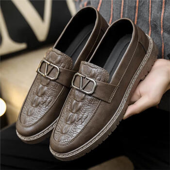 迈沃克船鞋男男鞋春季男士英伦休闲皮鞋帅气潮流一脚蹬豆豆鞋男黑色