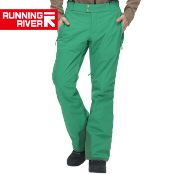 Running river奔流 透气保暖专业款男士双板滑雪裤O6456N 568绿 XL52