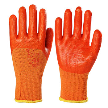 劳保手套防水pvc满挂胶全浸胶加厚加大耐磨耐油工作挂胶手套 冬季加厚