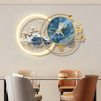 美世达(meisd)客厅挂钟北欧简约时尚创意钟表餐厅挂画餐桌装饰画时钟