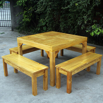 实木八仙桌仿古雕花餐桌椅组合饭店面馆餐厅农家乐商用