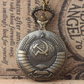 党徽手表复古国表机械怀表复古翻盖男女士学生怀表礼品手表 青铜色