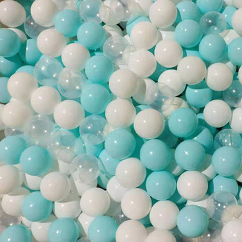 海洋球婴儿可啃咬家用儿童玩具池球类宝宝加厚波波球 马卡绿 白,透明