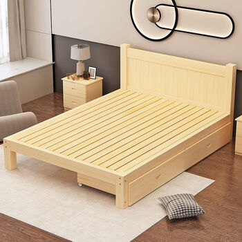 高品质实木床实木床米现代简约双人米出租房简易床米