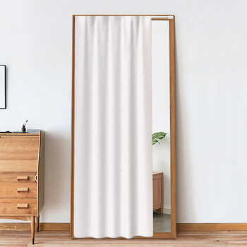 霜魄遮挡镜子的装饰帘纯色镜子遮挡帘全身镜落地镜拉帘玄关镜遮丑洞睇