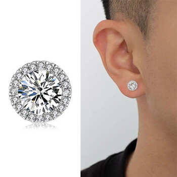 千惠侬s925银耳钉男小众男士超闪欧美情侣女单只锆石钻石嘻哈潮男耳饰