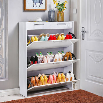 17翻斗鞋柜带抽屉大容量烤漆门厅柜现代简约简易组装鞋柜9524120长宽