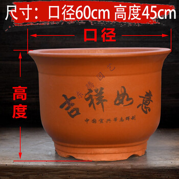 种树大花盆大号特大号超大型圆形铁树紫砂花盆 虎雀(huque) 口径60