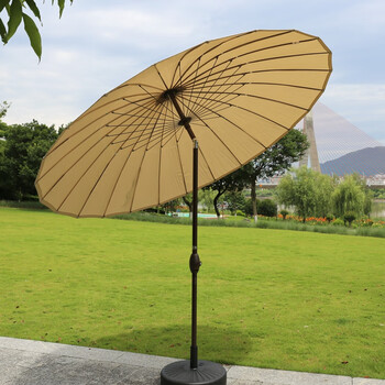 gu)户外钢丝室外太阳伞庭院休闲民宿花园阳台折叠遮阳古风中式圆形伞