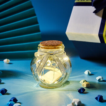 玻璃许愿瓶木塞幸运星星瓶折纸漂流星空发光成品空瓶生日创意礼物小号