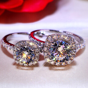 周大福d色一克拉莫桑钻戒求婚戒指女款时尚经典镶钻戒女款求婚订方包