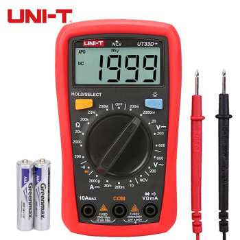 优利德（UNI-T）UT33D+数字万用表高精度数显小万能表电工家用智能防烧多用电压表