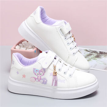 初中学生小白鞋平底女生平板鞋魔术贴小白鞋女童2022春秋新款百搭学生