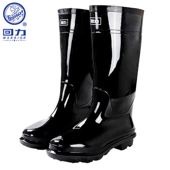 回力雨鞋男款下雨天胶鞋户外钓鱼防水不易滑雨靴耐磨水鞋HXL818黑高40