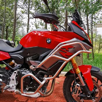 适用bmw宝马f900xr边箱三箱尾箱改装保险杠护杠铝合金银色不锈钢护杠