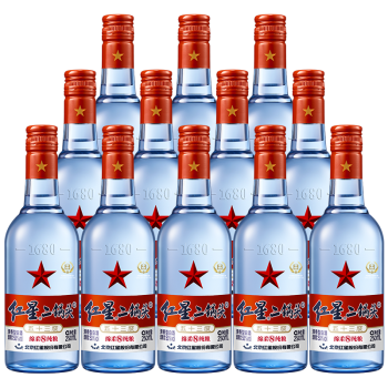 红星（RED STAR）【酒厂直发】北京红星二锅头53度蓝瓶绵柔8纯粮250ml 12瓶清香型