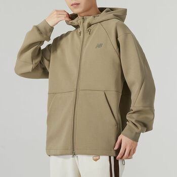 balance卡其色连帽夹克男装春季新款运动服休闲宽松针织外套 6dd38651