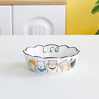 碗可爱水果沙拉创意个性碗饭碗日式家用餐具微波炉烤箱碗专用 卡通猫a