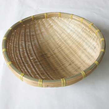 克笛铭纯手工竹编小簸箕筛子畚箕筲箕竹篮果盘竹篓圆