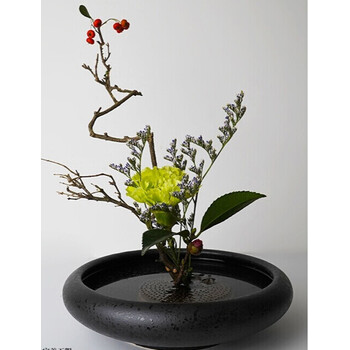 乔朝朗剑山插花器花插日式插花底座花瓶插花中式日式插花花道中华花艺