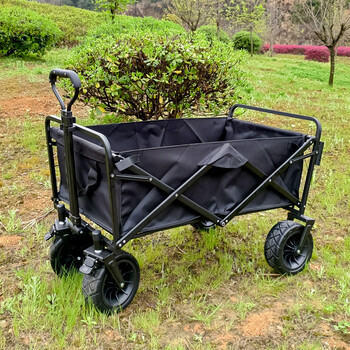 户外野营小拉车野餐购物营地钓鱼折叠便携露营拉货手推车四轮拖车 8寸