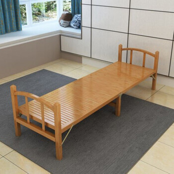 竹折叠床午休单人双人床家用夏季凉床出租屋06米12米简易硬板床普通窄