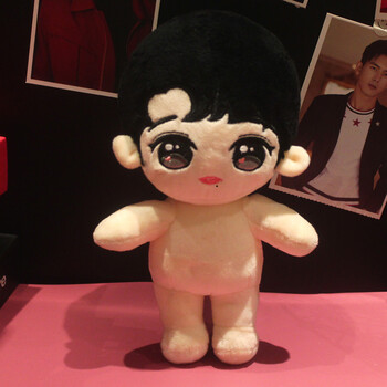 肖战棉花娃娃娃衣裸娃衣服玩偶私生公仔配饰diy20cm现货男娃 银色 肖