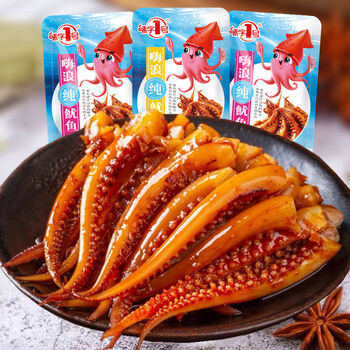 【纯鱿鱼】鱿鱼零食60包10包香辣鱿鱼须麻辣小吃海鲜零食即食鱿鱼 烧