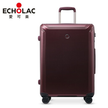 爱可乐（Echolac）行李箱飞机轮新款大容量拉杆箱男女登机箱pc162y时尚商务旅行箱 酒红色 24英寸
