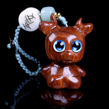 艺铭仙苑(yimingxianyuan)紫檀木鹿挂件小鹿动物卡通钥匙扣配饰挂件