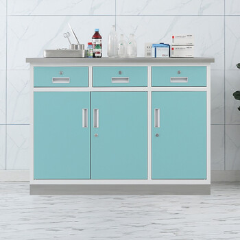 天迎西药处置台药品调剂台医院诊所操作台不锈钢台面办公桌医疗器械柜