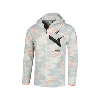 亚瑟士asics新款运动夹克外套男子拉链连帽吸湿快干凉感运动夹克白色s