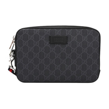 古驰guccigg男包时尚红绿织带人造帆布收纳手拿包手拿包采购预售黑色