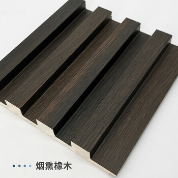 装饰板网红电视背景墙现代轻奢木格栅板凹凸长城板护 烟熏橡木(实木2