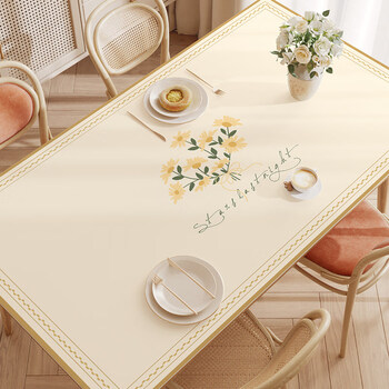 q弹硅胶桌布防水防油免洗防烫长方形餐桌茶几垫ins风书桌学生网红zc