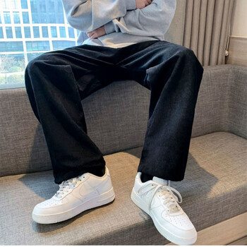 灯芯绒休闲裤男灯芯绒裤子男加绒春秋潮流宽松韩版帅气ins港风直筒阔